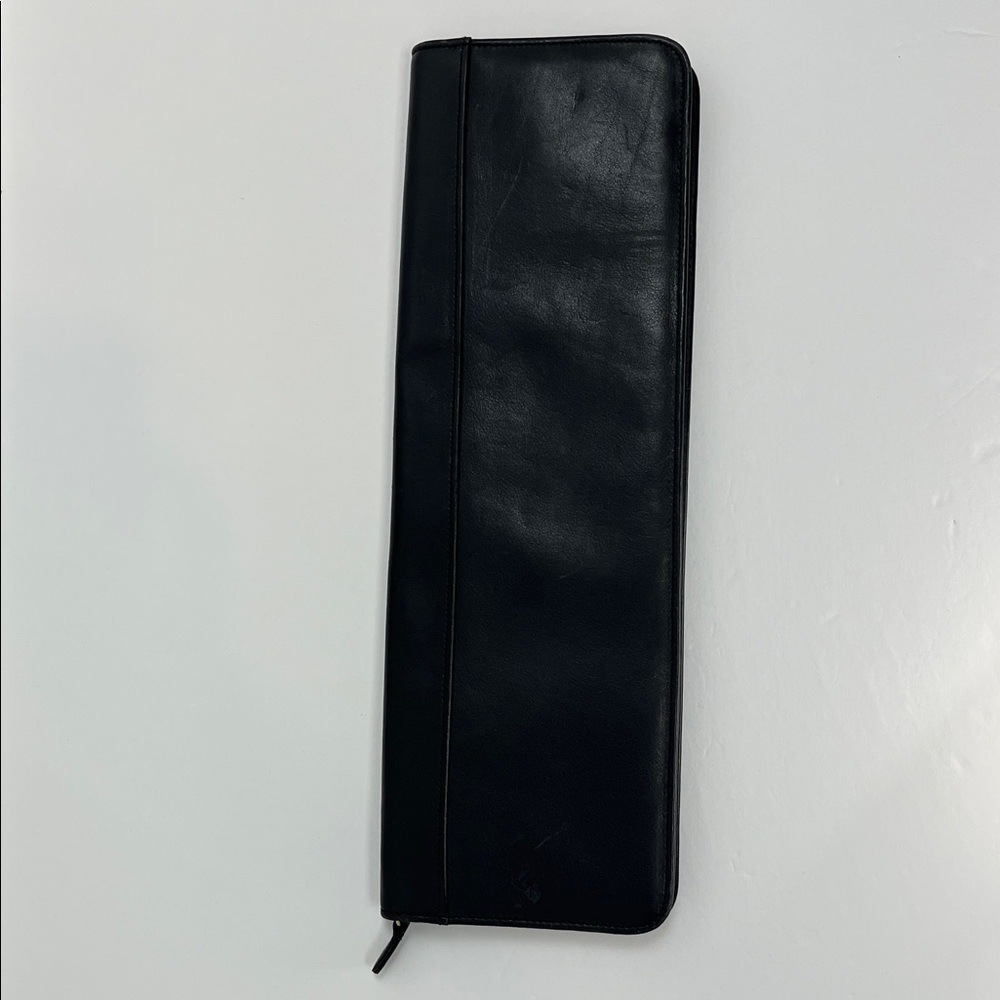 Coach Black Leather Tie Travel Case for Two Ties Zipper Business Vacation